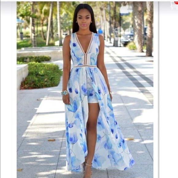 Dresses & Skirts - Boutique Swim Cover Up Romper Maxi
